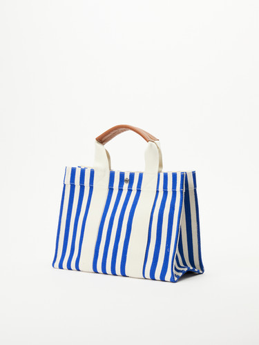 RUE DE VERNEUILパリBrand ネイビーストライプトートバッグ(M) TOTE M - PALAIS ROYAL BLUE | Ruedeverneuil