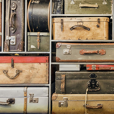 Vintage Luggage in Shelves