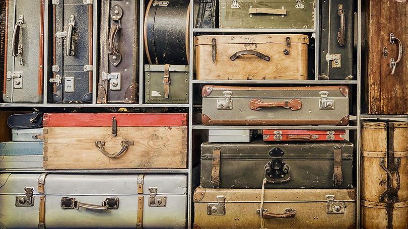 Vintage Luggage in Shelves