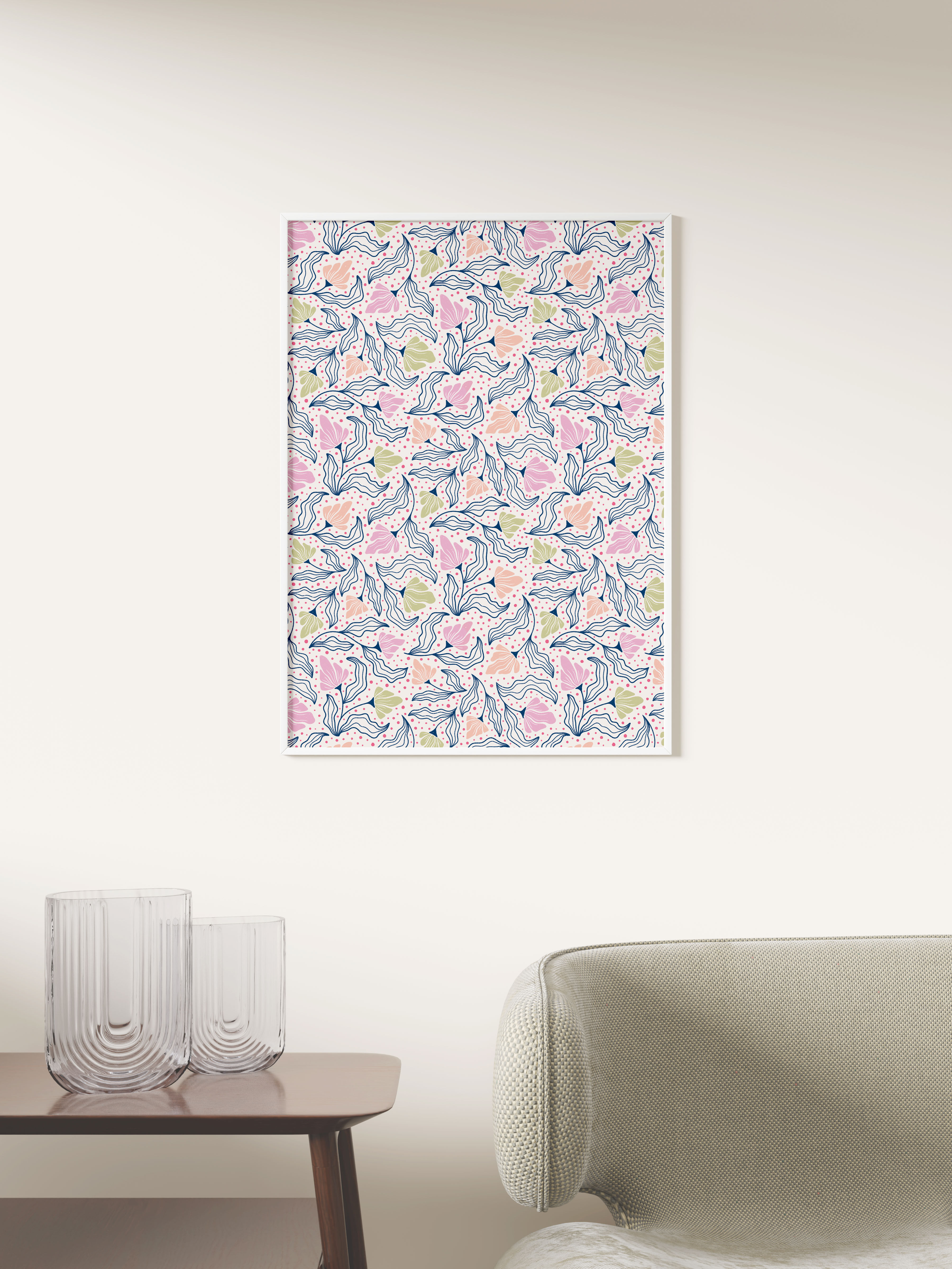 Affiche | Floral Fond Points