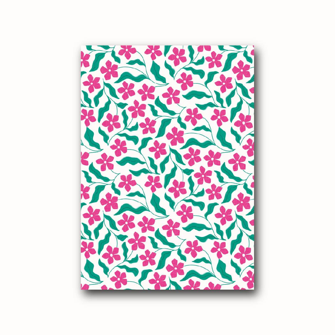 Carte | Floral rose vert