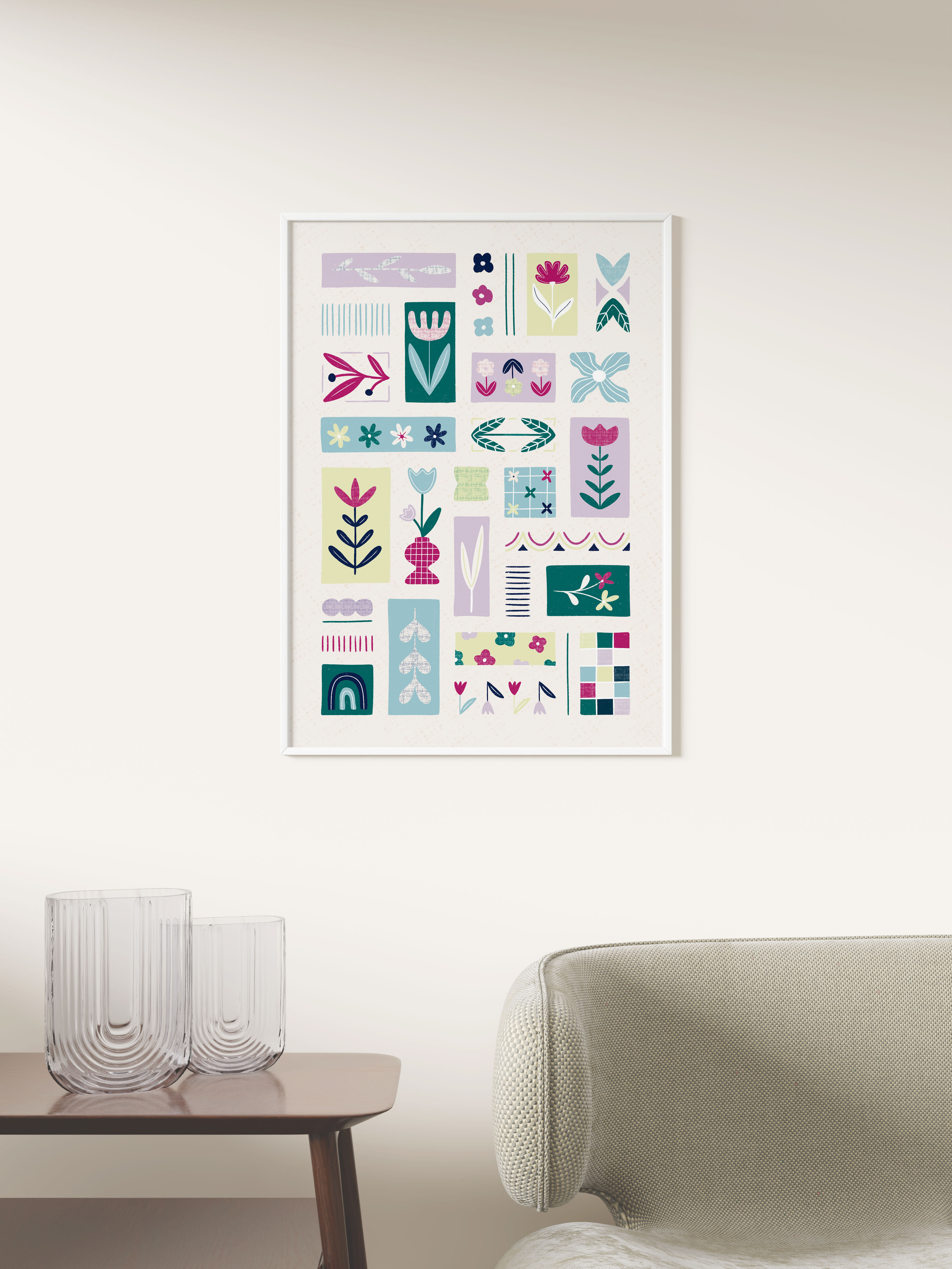 Affiche | Patchwork floral