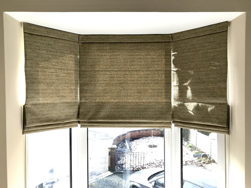 Roman blind in bay window