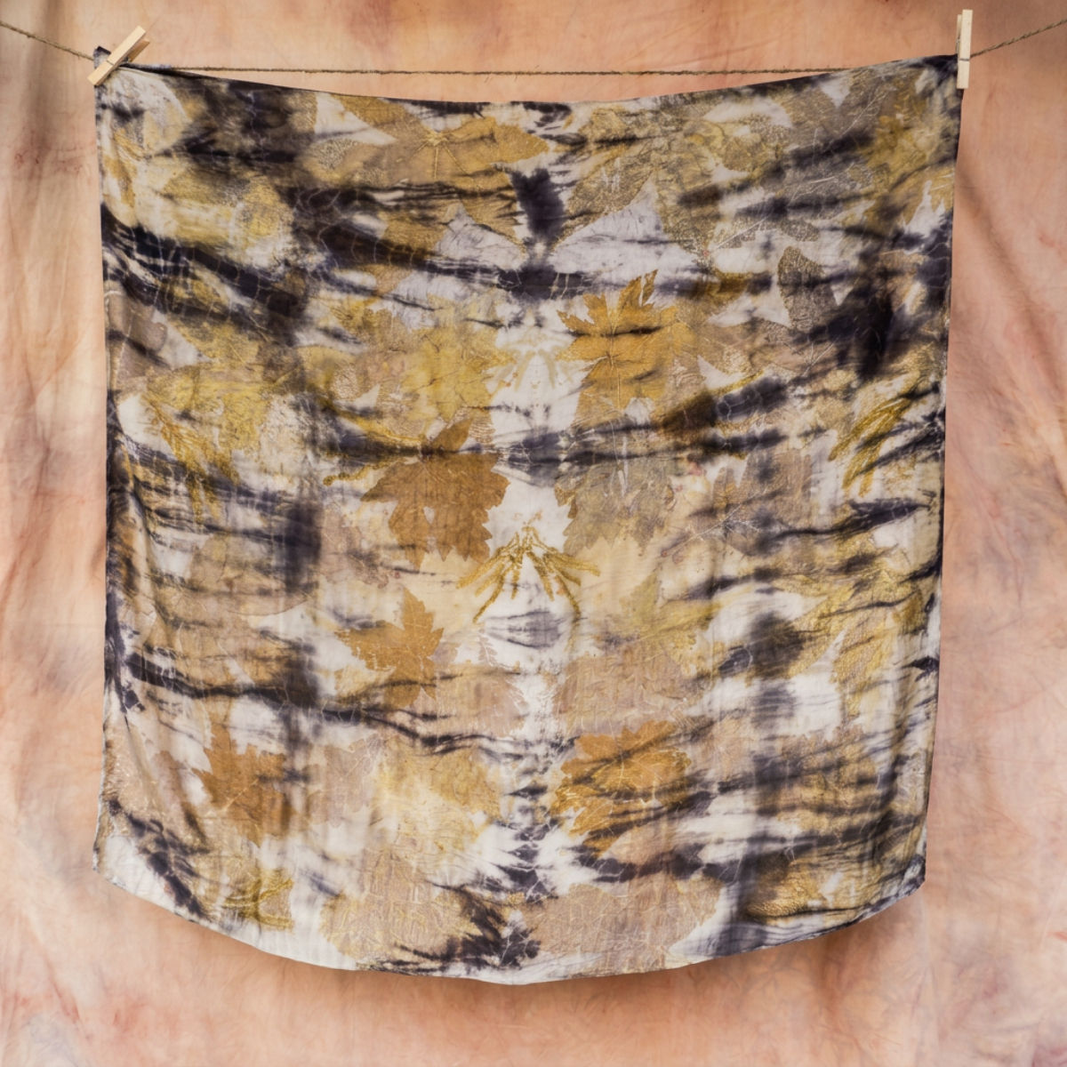 Naturally Dyed Silk Scarf – Autumn Leaves