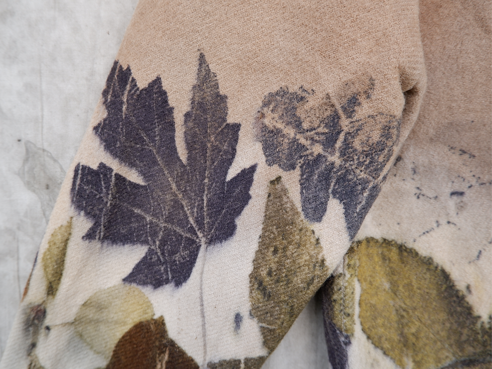 Thumbnail: Vintage Fall  Wool Jacket – Black Walnut Eco Print