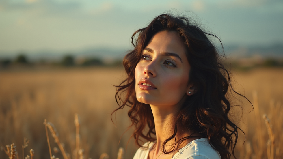 Retrato de una mujer sonriendo en un entorno natural