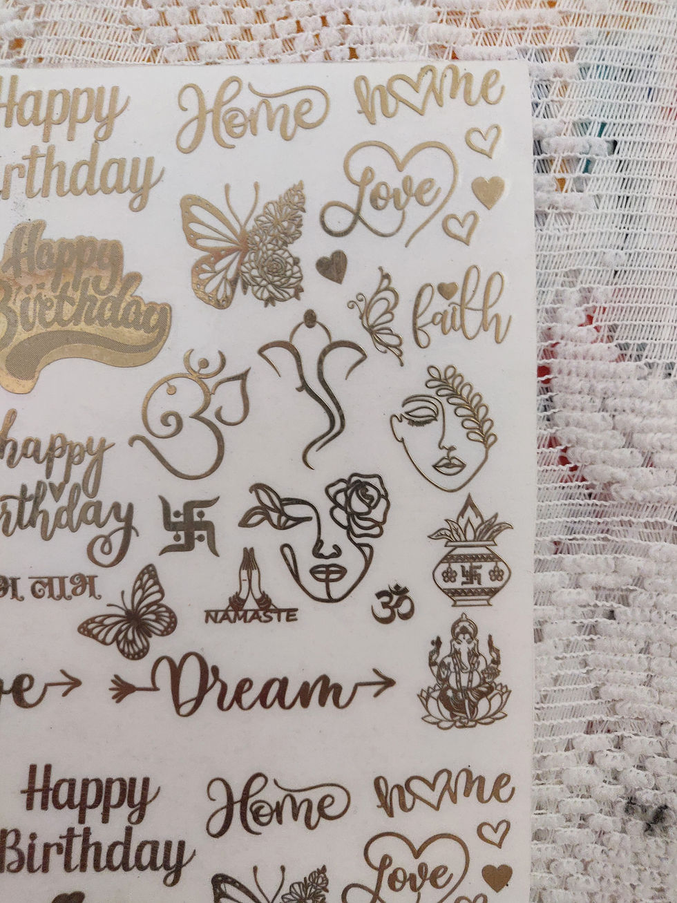 Thumbnail: Metal transfer stickers - Birthday, home, and assorted images