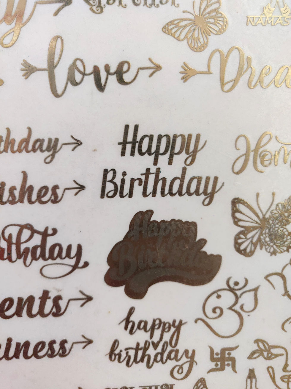 Thumbnail: Metal transfer stickers - Birthday, home, and assorted images