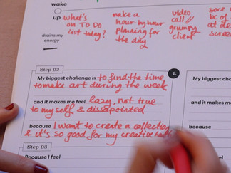 Worksheet with sentence that has written text on the blank spaces.