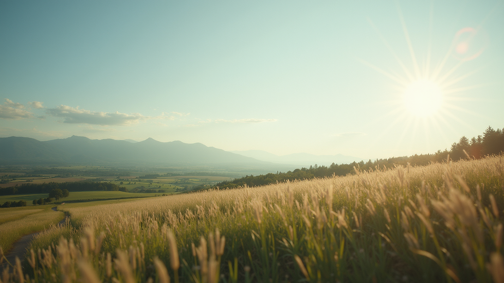 Wide angle view of calming natural landscape