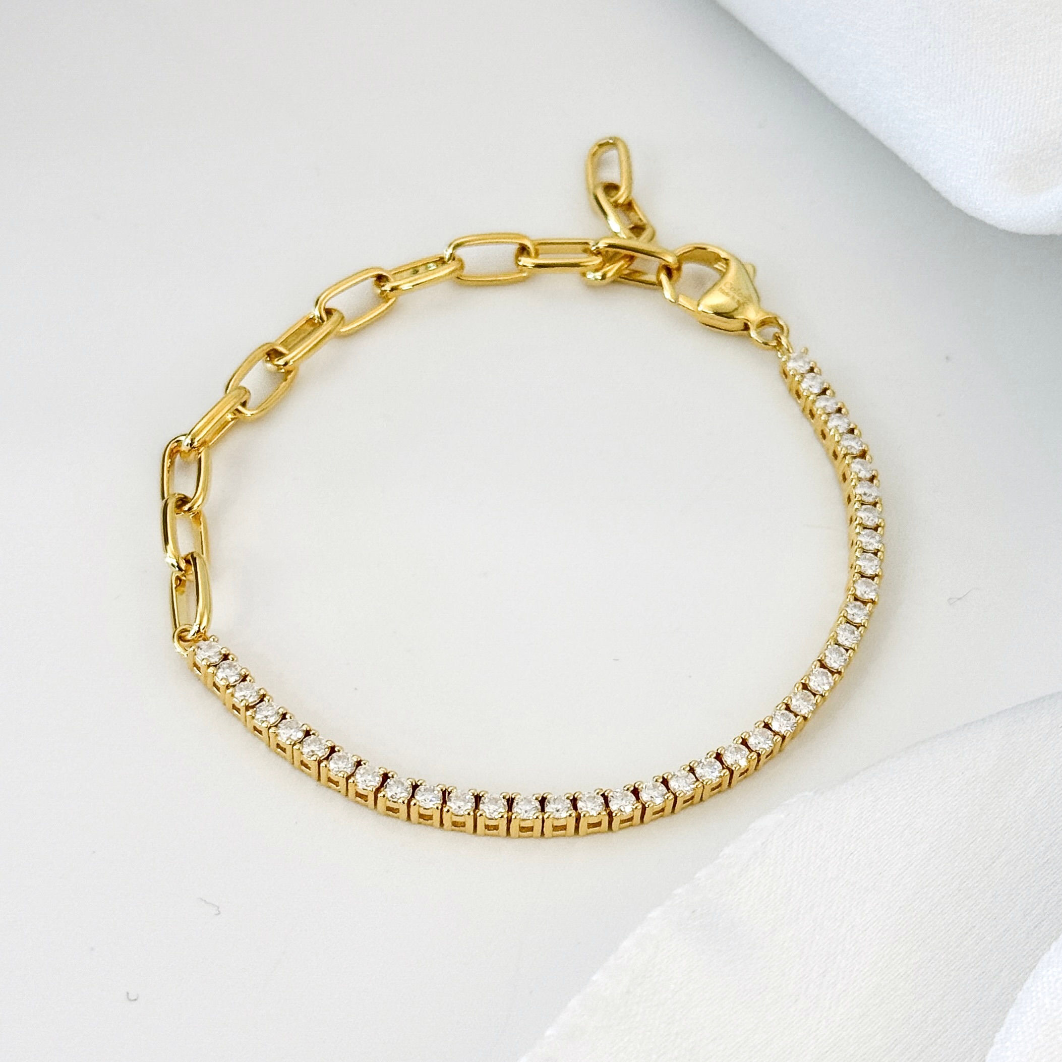 Yellow PaperClip Tennis Bracelet