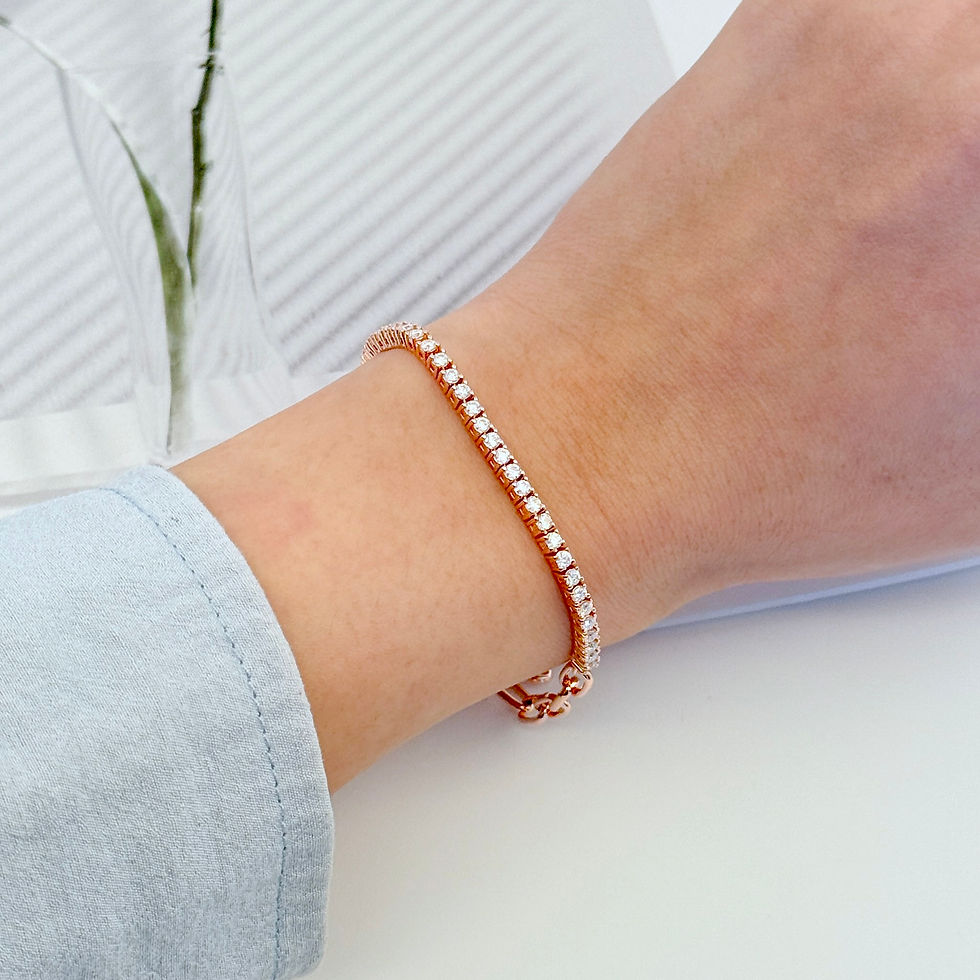 Thumbnail: Rose PaperClip Tennis Bracelet