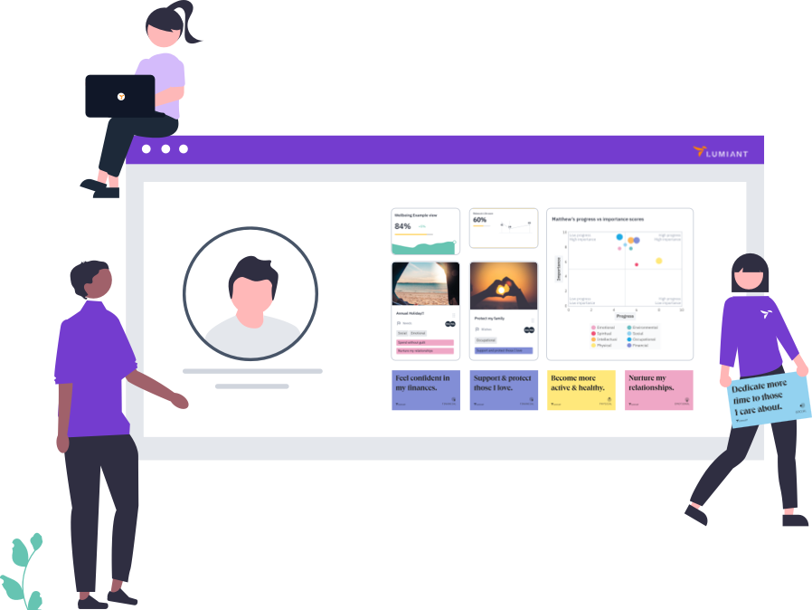 A representation of Lumiant's client portal for financial advisors