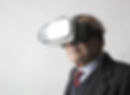 Old man using VR headset