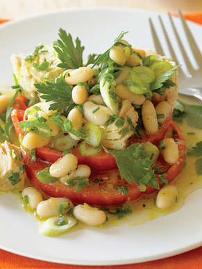 Tomato "Bruschetta" with Tuna and Cannellini Beans