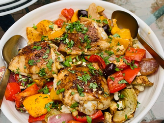 Greek Chicken Tray Bake
