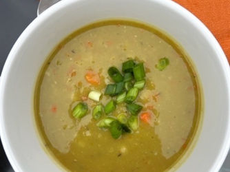 Smashed Pea and Barley Soup