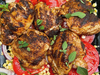 Grilled Chicken with Tomatoes and Corn