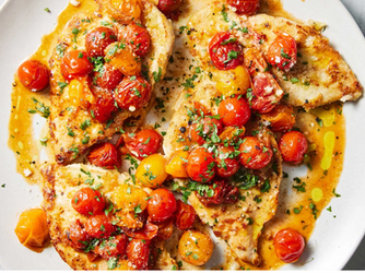 Lemon & Garlic Chicken with Cherry Tomatoes
