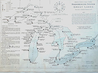 The Radiobeacon System Great Lakes map