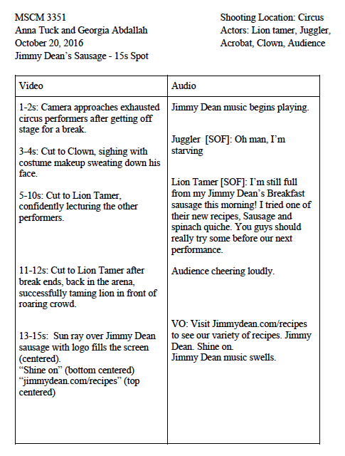 TV Commercial Script