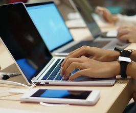 people using laptop to buying something_