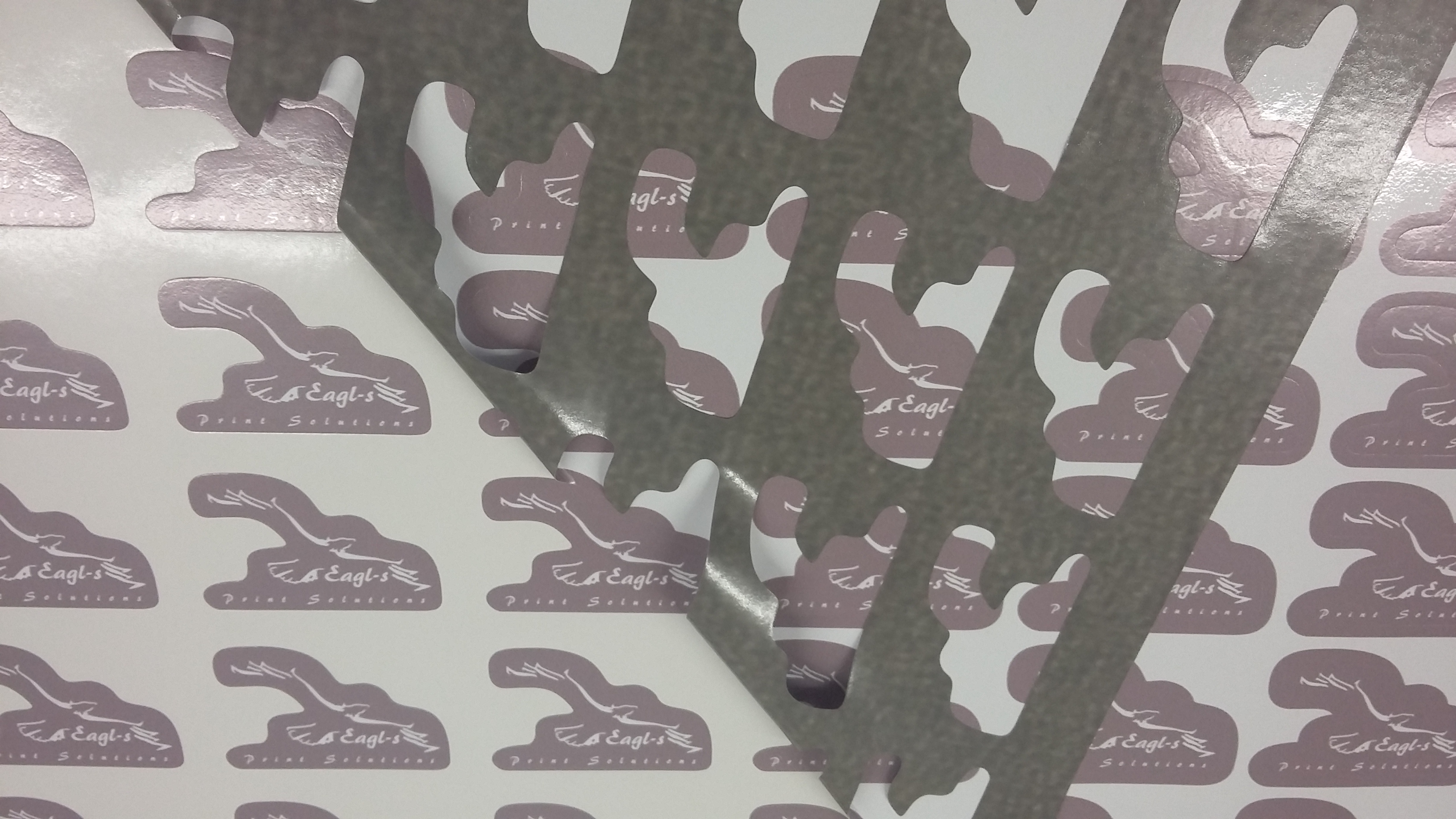 Grey backed vinyl stickers