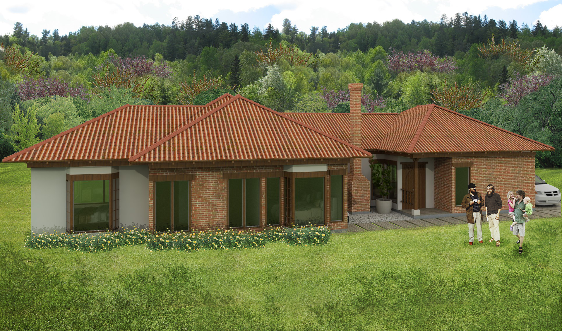 Hermosa casa con 4 habitaciones, 3 baños y chimenea. 4QE- 181