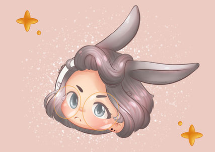 Illustration d'une lapine humanisée dans un style chibi