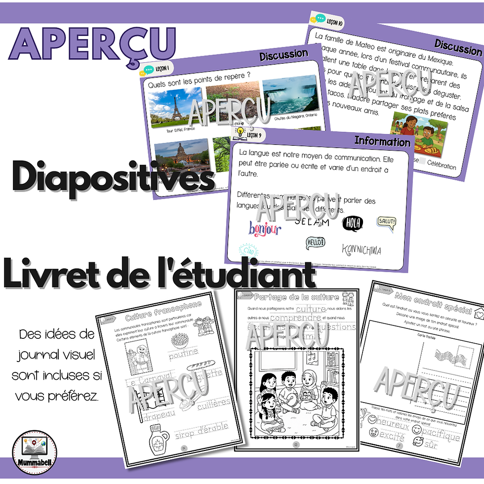 Thumbnail: FRENCH Time & Place - Grade 1 New Alberta Social Curriculum UPDATED