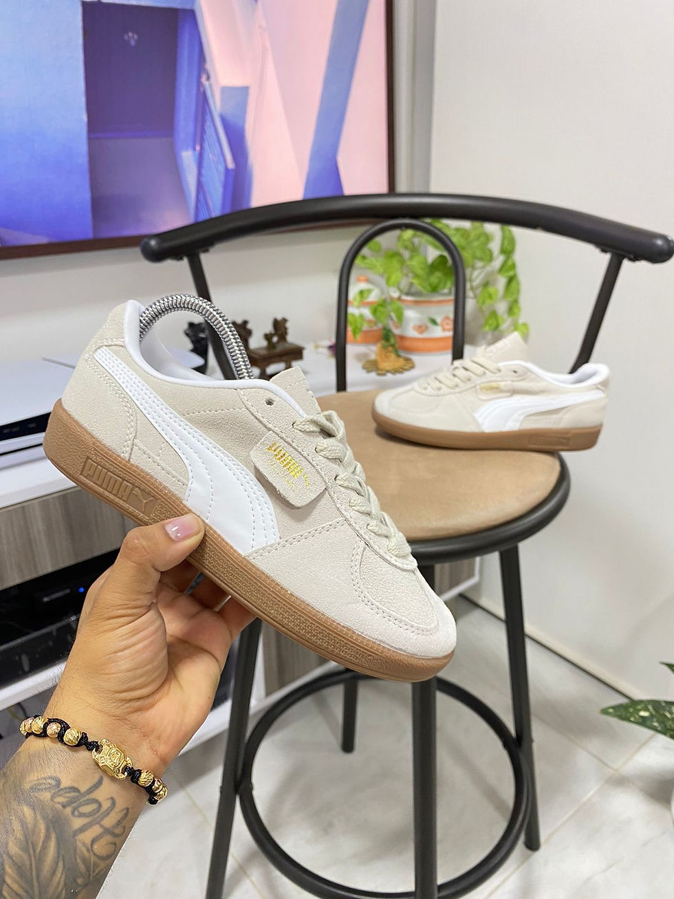 Miniatura: PUMA PALERMO BEIGE/NEGRO
