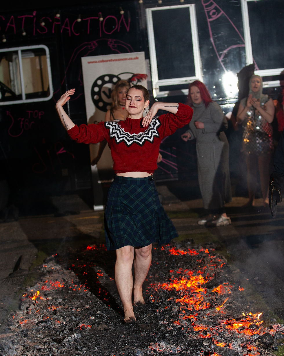 Walking over hot embers at our charity firewalk