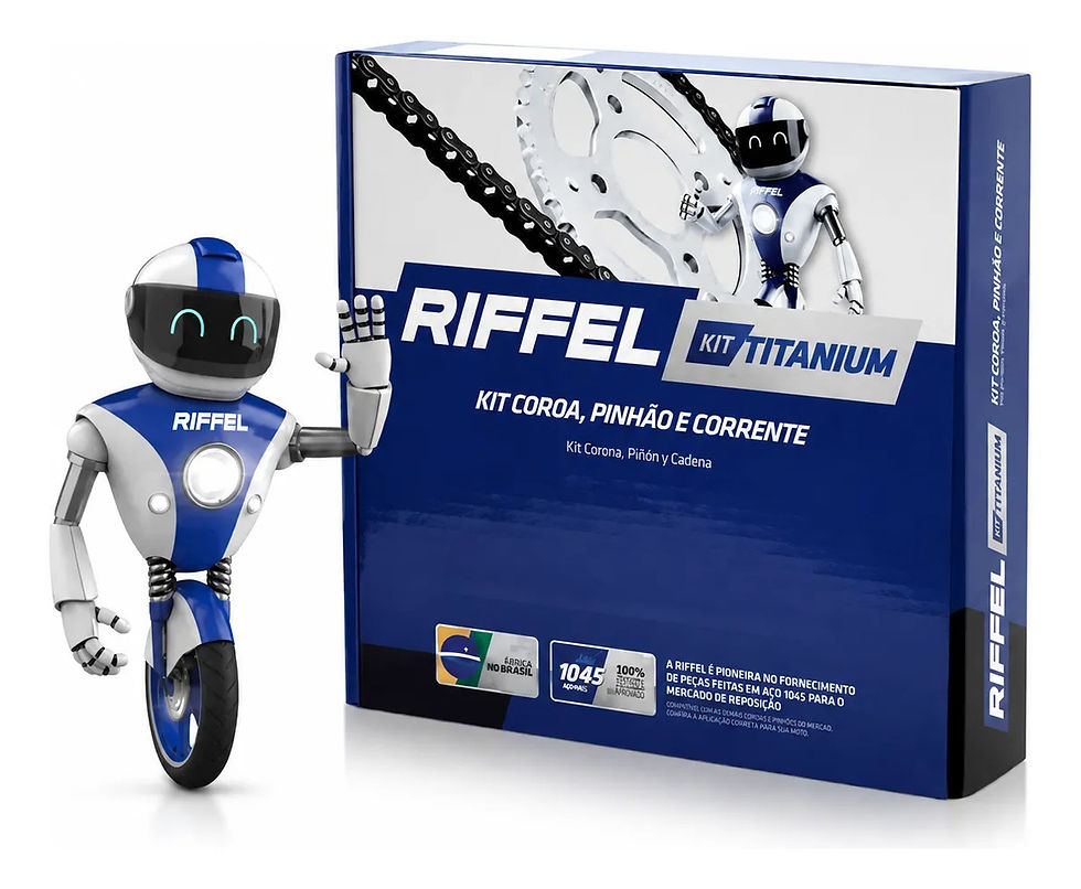 Miniatura: Kit Relação Riffel Cg 150 Titan Fan 43/16 428h 118l S/ret Prateado
