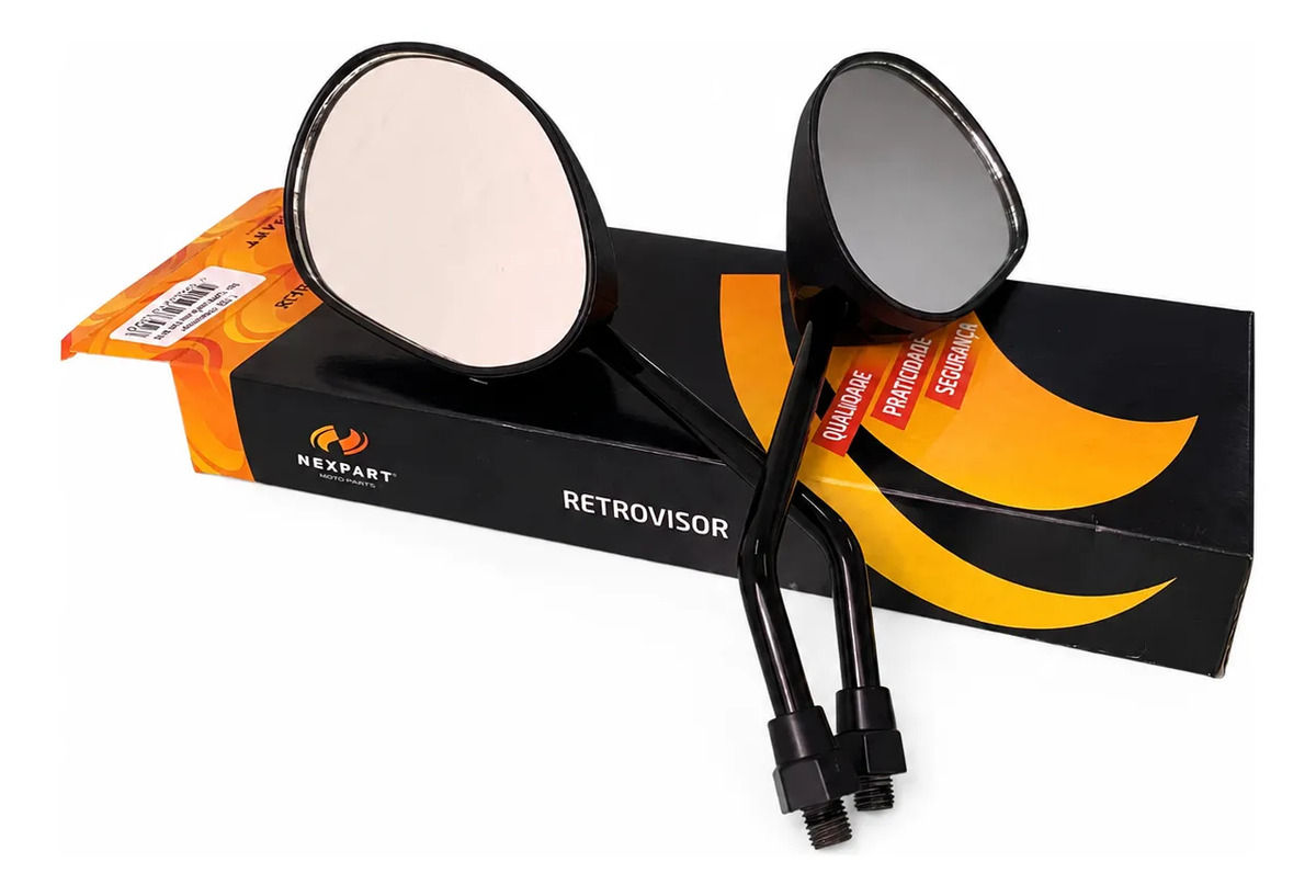 Retrovisor Nexpart Biz 125 2018+ Par Rosca Inversa M10 Preto