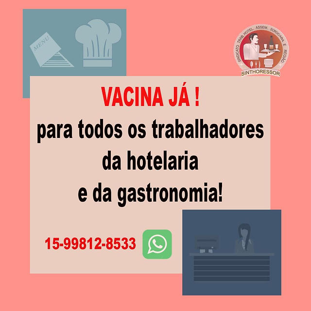 Federação pede ao governo de São Paulo que inclua trabalhadores da gastronomia e da hotelaria no grupo prioritário da vacina contra a Covid-19
