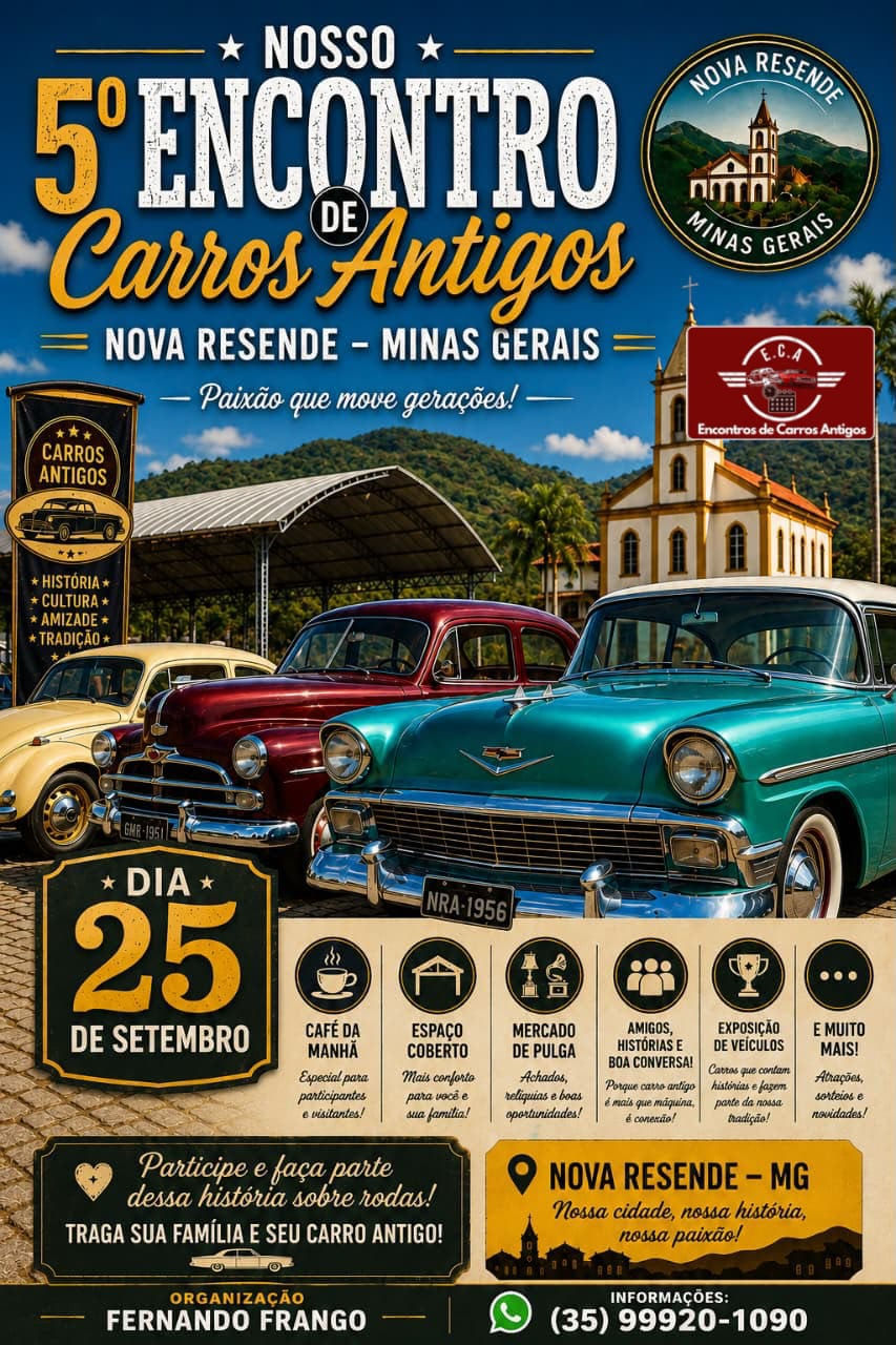 5º Encontro de Carros Antigos - Nova Resende, Minas Gerais, MG