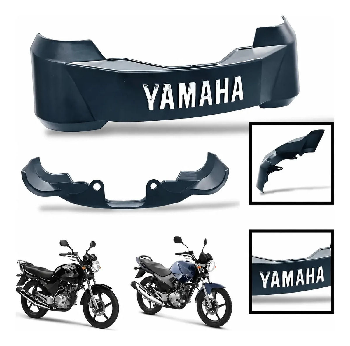 Emblema Frontal Yamaha Ybr 125 / Factor 125 Dn Racing Prateado