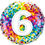 Miniatura: No. 6 Double Sided 18” Foil Balloon