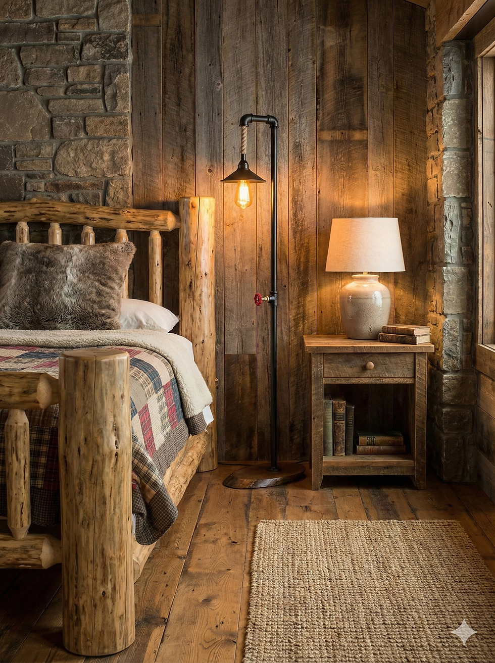 Thumbnail: Black Industrial   Steampunk Floor Lamp, Rustic Lighting For Office, Bar, Bedroom