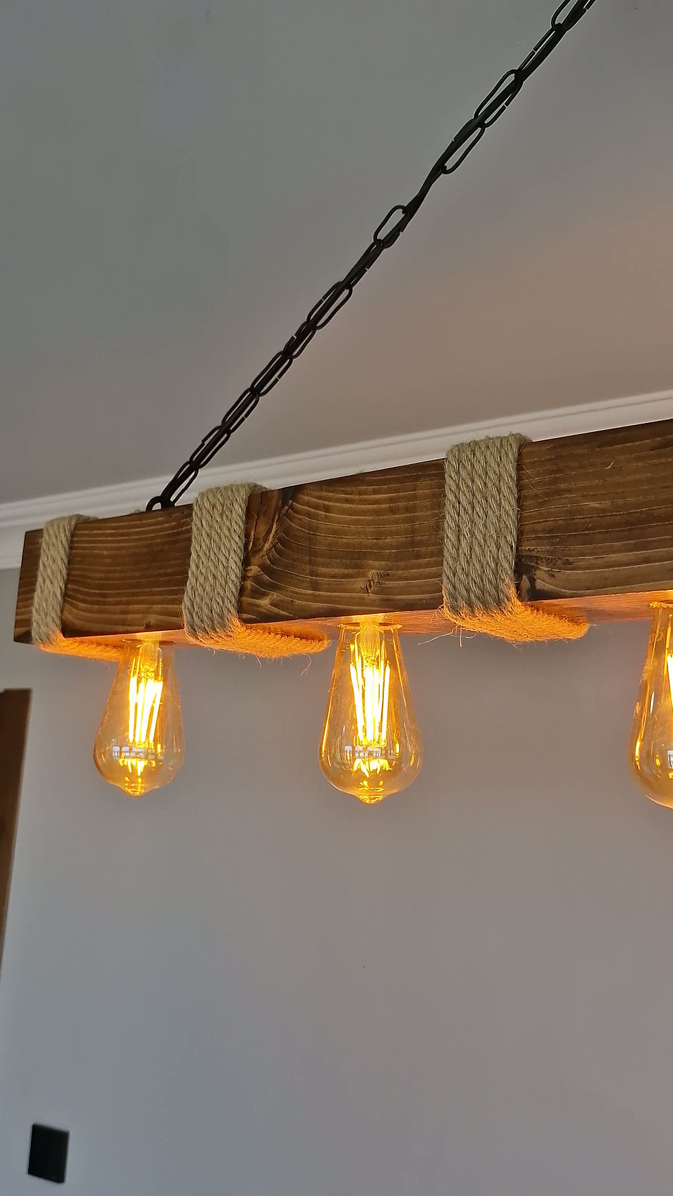 Thumbnail: Wooden Beam Rustic Lighting Fixture For Dining Table and Kitchen Island, Farmhouse Chandelier For Dining Room, Bar, Billiard