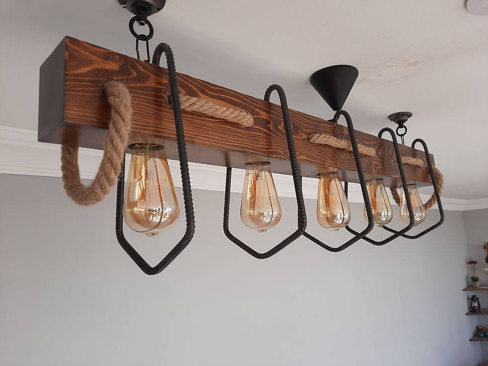 Thumbnail: Wooden Farmhouse Pendant Chandelier, Rustic Lighting Fixture For Dining Room, Kitchen Island, Bar, Billiard