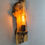 Miniaturbild: Live Edge Olive Wood Wall Light Fixture, Rustic Wooden Wall Lamp