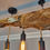 Thumbnail: Olive Wood Chandelier For Low Ceiling, Live Edge Rustic Pendant Light Fixture