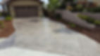 Concrete driveway with diamond cuts