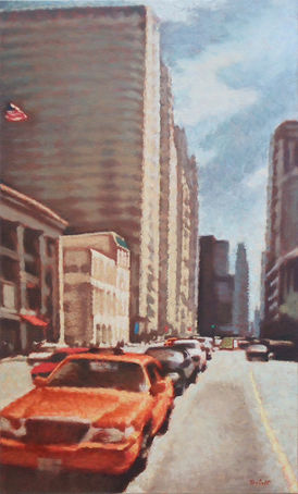 Michigan avenue I. 2006 oil on canvas 100 x 60 cm. Lionel Tréboit