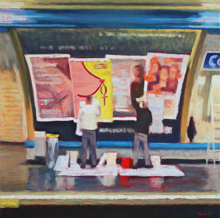 À l'affiche. 2019 oil on canvas 60 x 60 cm. Lionel Tréboit