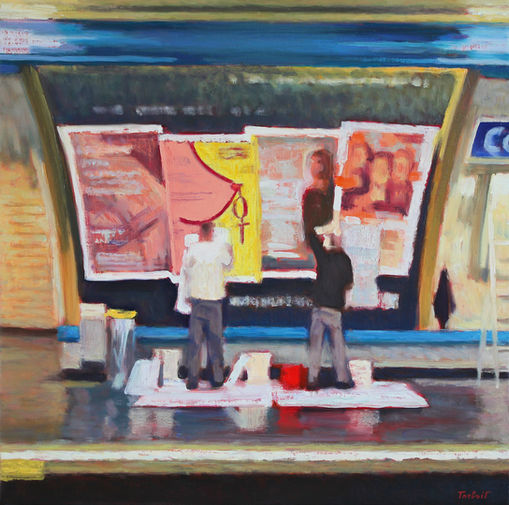 À l'affiche. 2019 oil on canvas 60 x 60 cm
