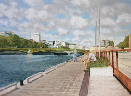 Quai de Javel. 2020 oil on canvas 73 x 100 cm. Lionel Tréboit