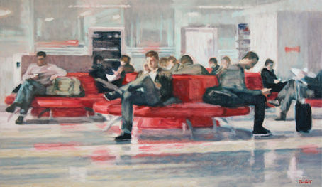 Aéroport Toulouse-Blagnac. 2021 oil on canvas 47,3 x 81 cm. Lionel Tréboit