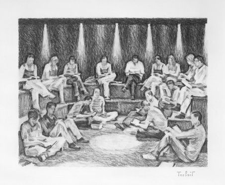 Sapiens. 2022 pencil on paper 24 x 30 cm. Lionel Tréboit